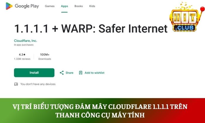 Tải 1.1.1.1 cho Hitclub về máy tính và điện thoại để tăng tốc internet 2 Vị trí biểu tượng đám mây Cloudflare 1.1.1.1 trên thanh công cụ máy tính.