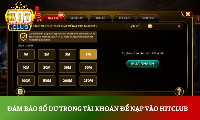 Nạp tiền Hitclub
