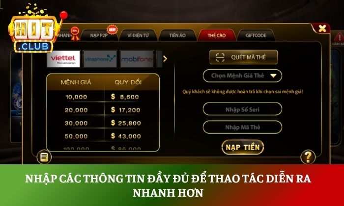 Nạp tiền Hitclub